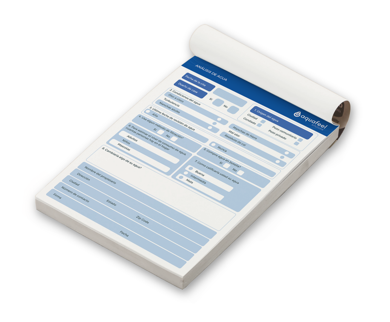 Aquafeel - Appointment pad